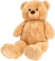 Pluchiez ours en peluche assis 100 cm grande peluche marron