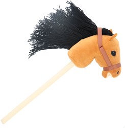 KiddyGo pluche stokpaard speelgoed met lange manen 70 cm paard