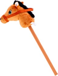Pluchiez cheval bâton peluche 70 cm marron jouet cheval enfant