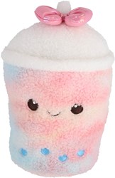 Pluchiez pluche knuffel roze ijs cupcake bubbletea 30 cm speelgoed