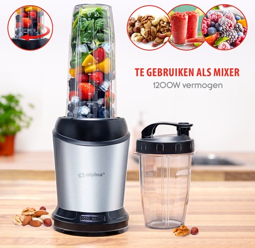 Alpina blender smoothie maker 1200W avec gobelet à emporter argenté-3