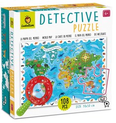Ludattica puzzle carte du monde animaux - jouet éducatif carton