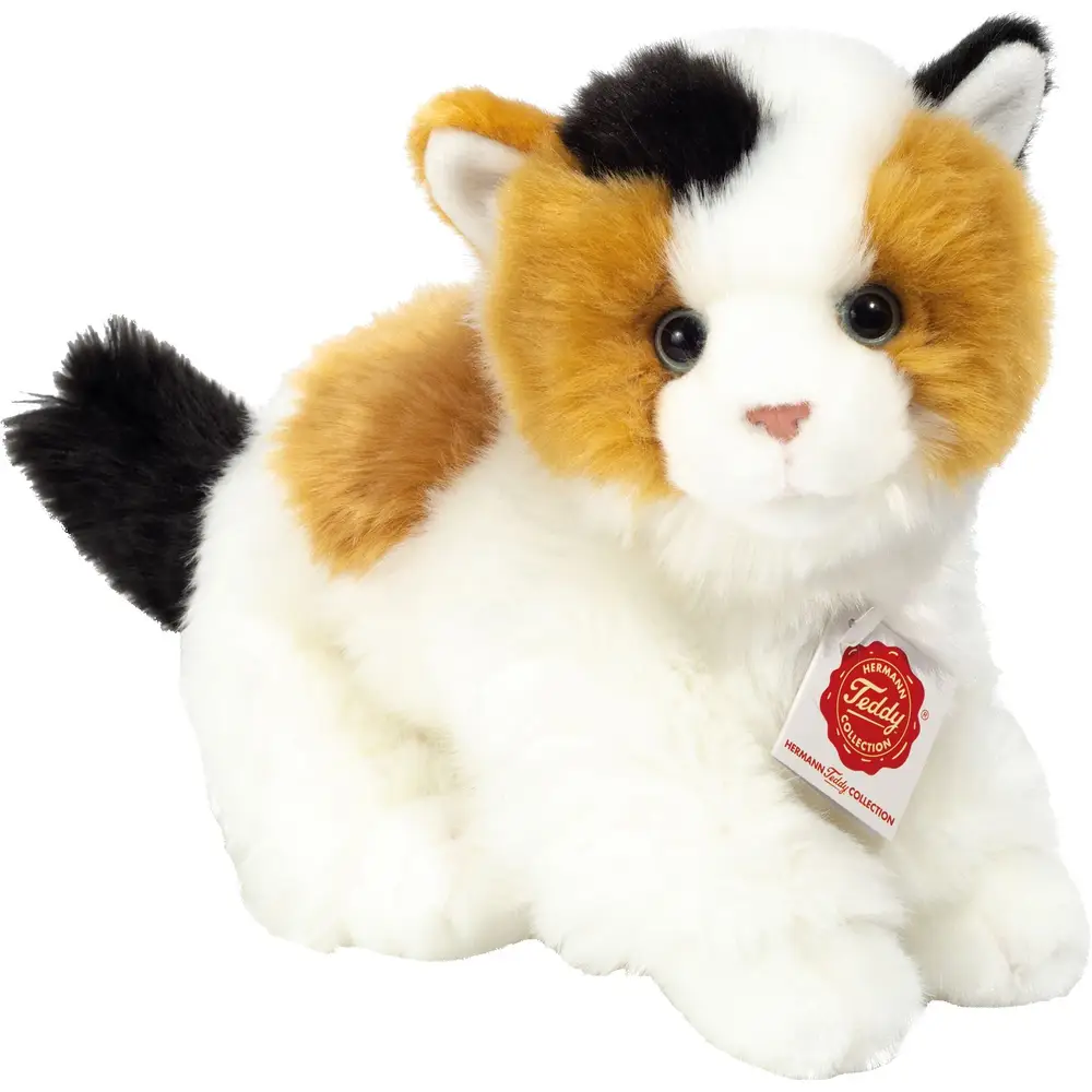 Hermann Teddy knuffel lapjeskat - zachte pluche kat 24 cm
