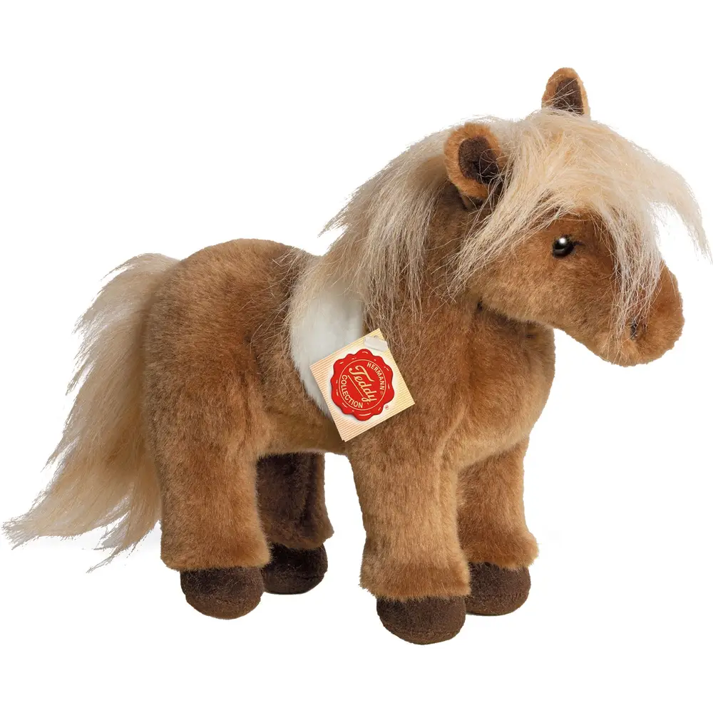 Hermann Teddy peluche cheval poney Shetland 25 cm marron