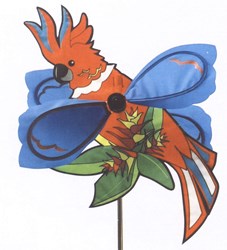 Knoop Kites moulin à vent perroquet - jouet coloré pour le jardin