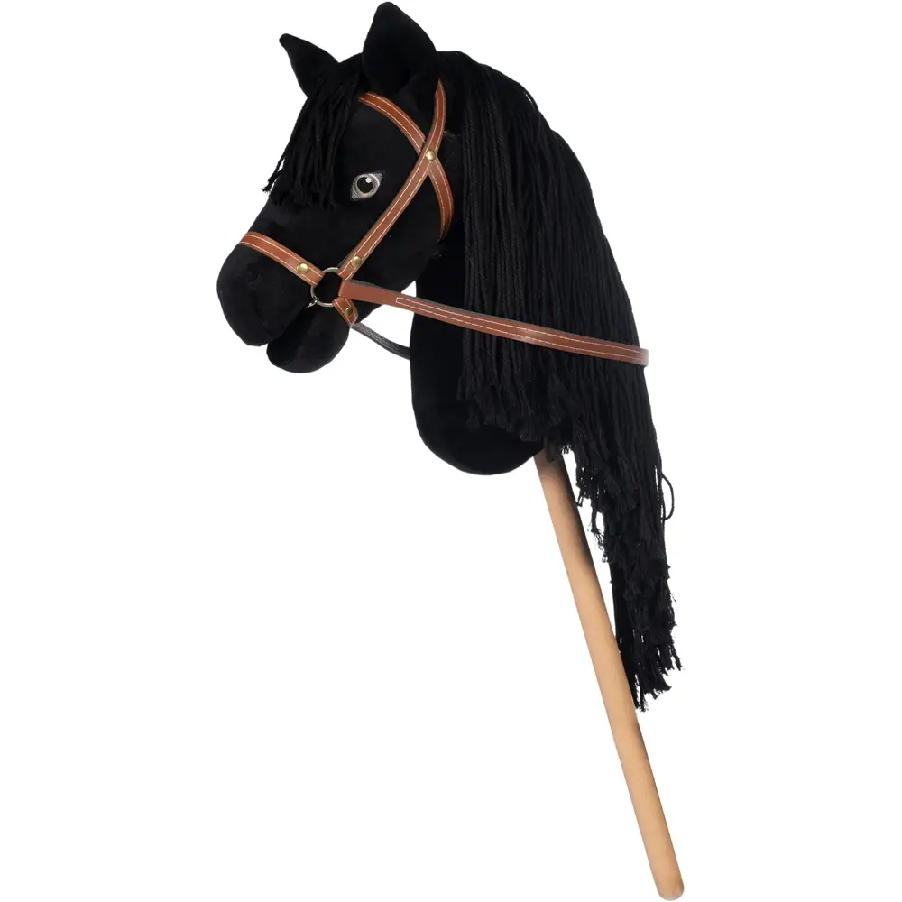 Vedes Hobby Horse speelgoedpaard zwart met afneembaar hoofdstel