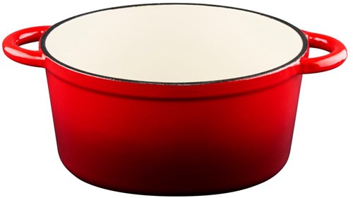 Braadpan gietijzer rouge 24 cm - Cocotte en fonte avec couvercle pour toutes sources de chaleur-2