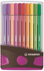 STABILO Pen 68 - feutre premium - ColorParade - anthracite/rose - avec 20 couleurs