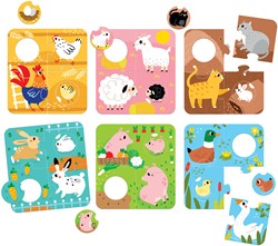 Banana Panda Puzzel zoek dezelfde boerderijdieren 2+