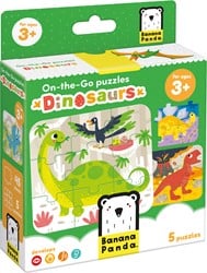 Banana Panda On-the-Go Puzzel dinosaurussen 3+ - VIJF puzzels van 9 stukjes - Leuk dino puzzel speelgoed