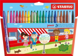 STABILO power - viltstift - tot 8 weken zonder dop - etui met 24 kleuren