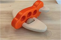 Bajo houten vliegtuig - duurzaam speelgoed, oranje kleur-3