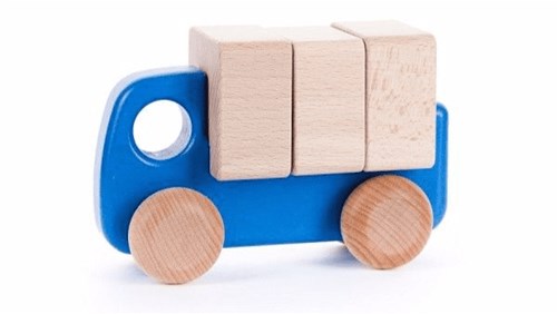 Bajo houten vrachtwagen met blokken - educatief speelgoed voor kinderen