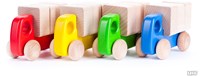 Bajo houten vrachtwagen met blokken - educatief speelgoed rood-3