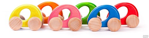 Bajo houten auto elipse blauw - duurzaam speelgoed voor kinderen-2