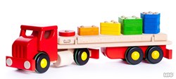 Bajo houten vrachtwagen - Sorteerspeelgoed voor kinderen - 50 cm
