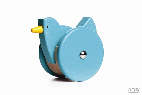 Bajo Houten Wiebelfiguur Kip - Blauw Speelgoed