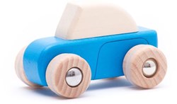 Bajo houten pullback auto blauw - duurzaam speelgoed auto