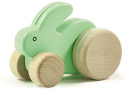 Bajo Jouet à tirer en bois Lapin Menthe - Jouet durable pour tout-petits