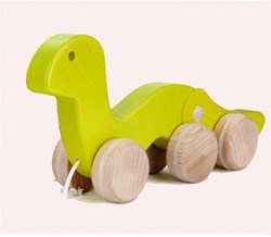 Bajo houten trekfiguur Worm - Groen - duurzaam speelgoed