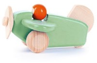 Bajo Houten Vliegtuig met Piloot - Mint speelgoed vliegtuig