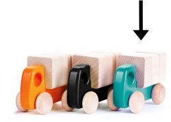 Bajo houten vrachtwagen met blokken - educatief speelgoed, lichtblauw
