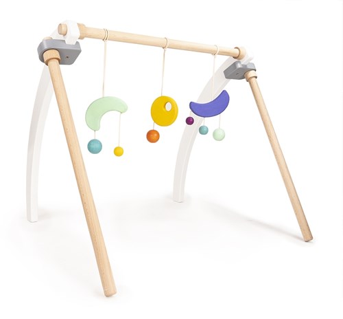 Bajo arche d'éveil en bois pour bébés design coloré