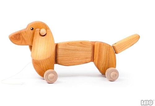 Chiot Teckel Bajo en bois - Naturel