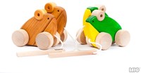 Bajo houten speelgoed Double Frogs - kleurrijke kikkerspeelset-2