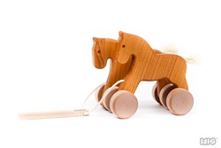 Bajo houten speelgoed paarden - Double Horses trekfiguur 21720