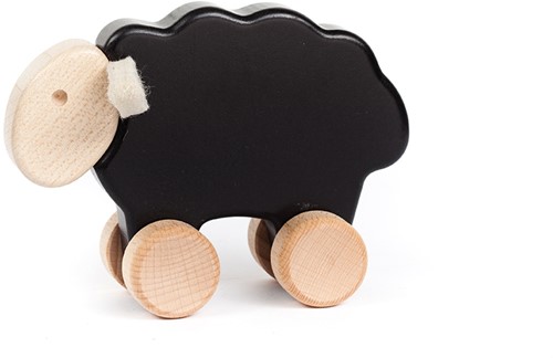 Bajo Houten Schaap op Wielen - Zwart
