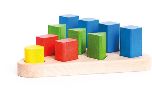 Bajo planche de tri en bois jouet éducatif pyramide - 10 blocs