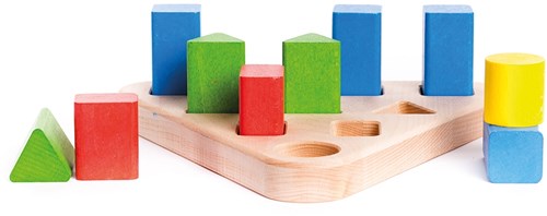 Bajo houten sorteerbord piramidevormig educatief speelgoed - 10 blokken-2