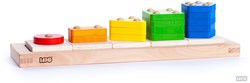 Bajo houten stapelbord piramide met geometrische vormen speelgoed
