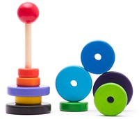 Bajo houten stapeltoren pyramide - educatief speelgoed 10 schijven-2