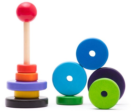 Bajo houten stapeltoren pyramide - educatief speelgoed 10 schijven-2