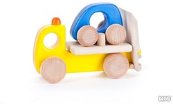 Bajo houten autotransporter met auto - speelgoedauto voor kinderen
