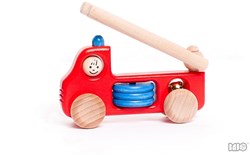 Bajo houten brandweerwagen luxe speelgoedauto - 15 cm