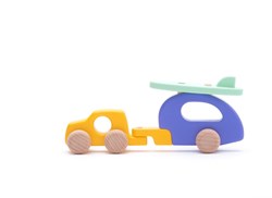 Bajo houten 4WD auto met camper - duurzaam speelgoed voor kinderen
