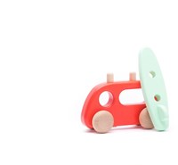 Bajo camping-car en bois avec planche de surf - jouet durable pour enfants-2