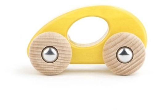 Bajo houten speelgoedauto limousine geel duurzaam eco