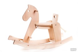 Bajo cheval à bascule avec accoudoir - jouet en bois pour enfants