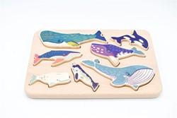 Bajo Houten Vormenpuzzel - Walvis familie