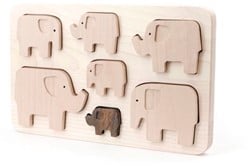 Bajo houten vormenpuzzel Olifanten - 7 stukjes