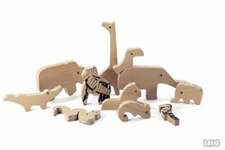 Bajo dubbelzijdige houten vormenpuzzel Jungle - 10 stukjes