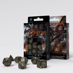 Q-Workshop Draken - Fles-Groen & Goud dobbelstenen set (7)