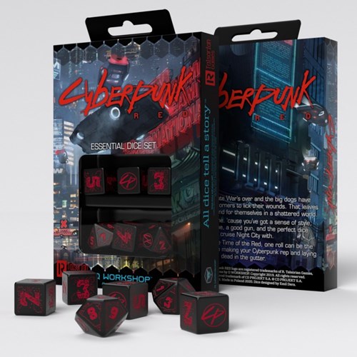 Q-Workshop Cyberpunk dobbelstenen Night City Essential Set-2