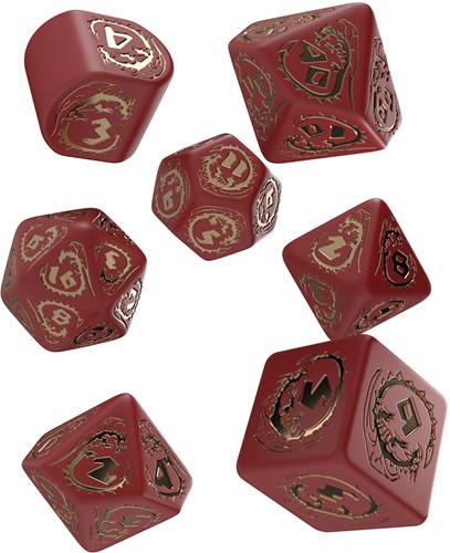 Q-Workshop Dragons Modern Dice Set Red & Gold (7 stuks)