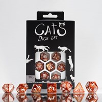 Q-Workshop set de dés chats Muffin - marron - 7 pièces - DnD