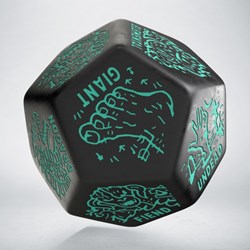 Q-Workshop dobbelsteen Monster Generator D12 zwart turquoise voor rollenspel